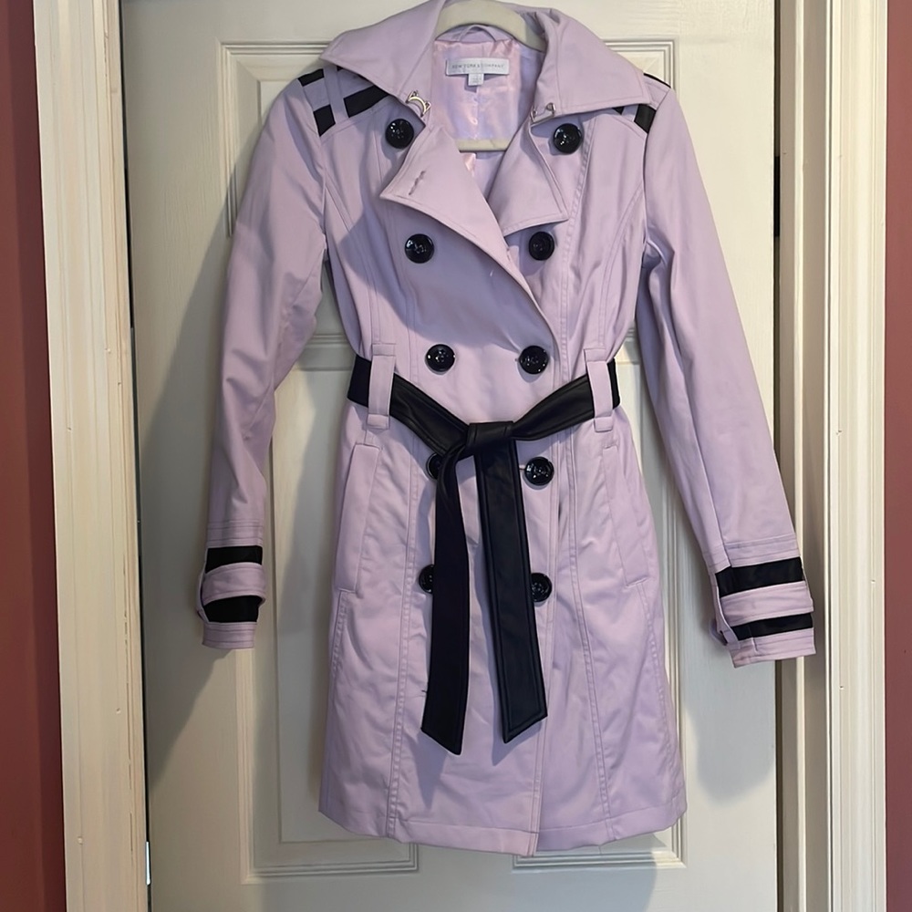 New York & Company Lilac Trench Coat size xs